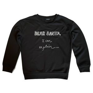 Topshop Fleece Sweatshirt Embroidered “Dear Santa”